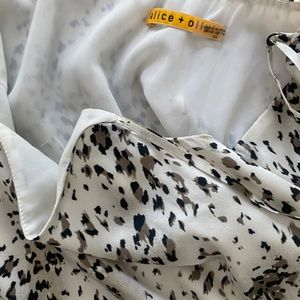 Alice & Olivia Silk Mini Party Dress in Animal Print